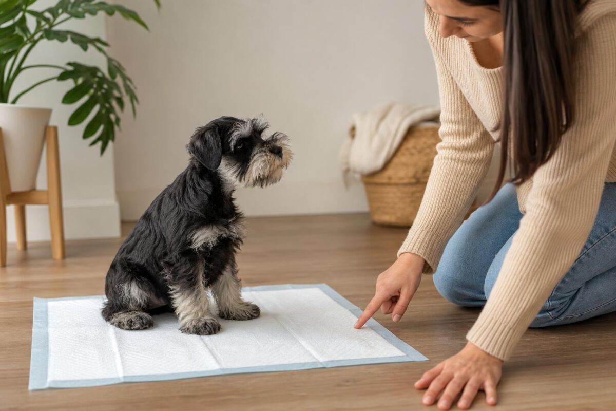 Cómo enseñar a un cachorro de Schnauzer Miniatura a hacer sus necesidades en el lugar adecuado